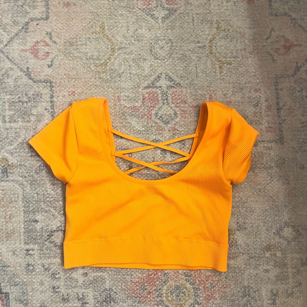 Orange aerie crop top size small. Like new.
